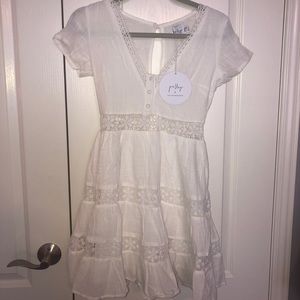 PRINCESS POLLY WHITE TEASDALE DRESS W/ TAGS